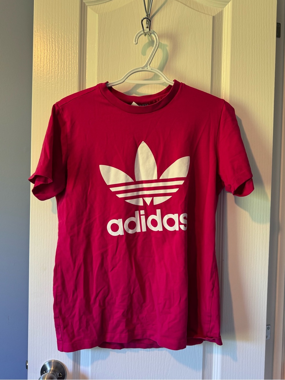 adidas Pink Trefoil Logo Short Sleeve Tee